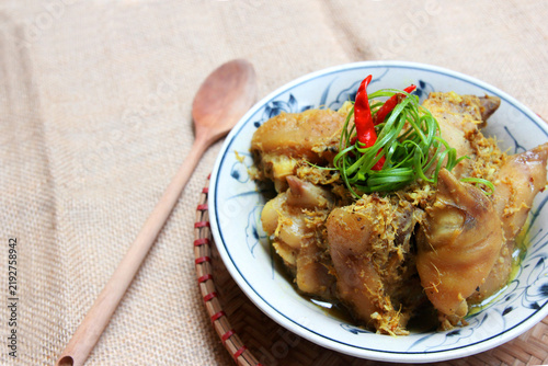 Cuadro en lienzo Bun gia cay - VietnamFood - Vietnamese-style braised pork trotters