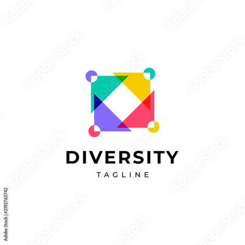 Diversity people, Community, Teamwork, Family, colorful logo vector icon illustration. abstract people family style concept.