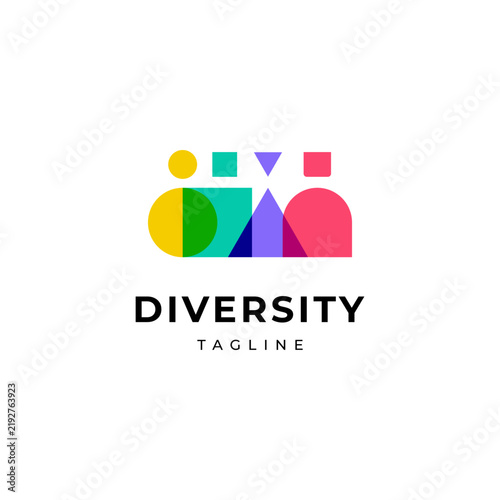 Diversity people, Community, Teamwork, Family, colorful logo vector icon illustration. charity people character style.