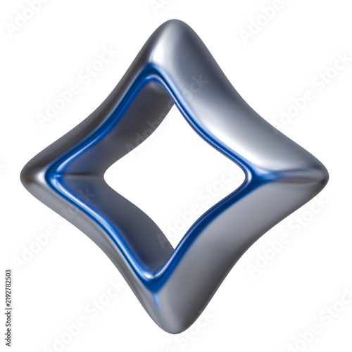 3D Blue Glassmorphism Abstract Diamond Shape Icon