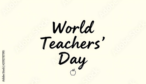 World Teachers' Day handwritten text design with transparent background for educational branding PNG, 4K, HD Image
