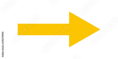 Yellow arrow pointing right side direction sign navigation indicator icon.