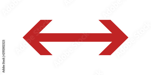 Konstfotografi Red bidirectional arrow flat icon showing opposite directions flow sign