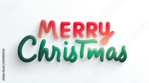 Classic Merry Christmas typography with red and green 3D letters