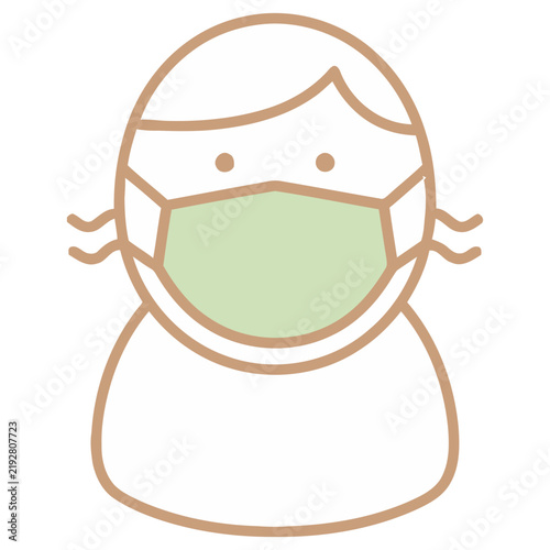 Person wearing a protective face mask icon