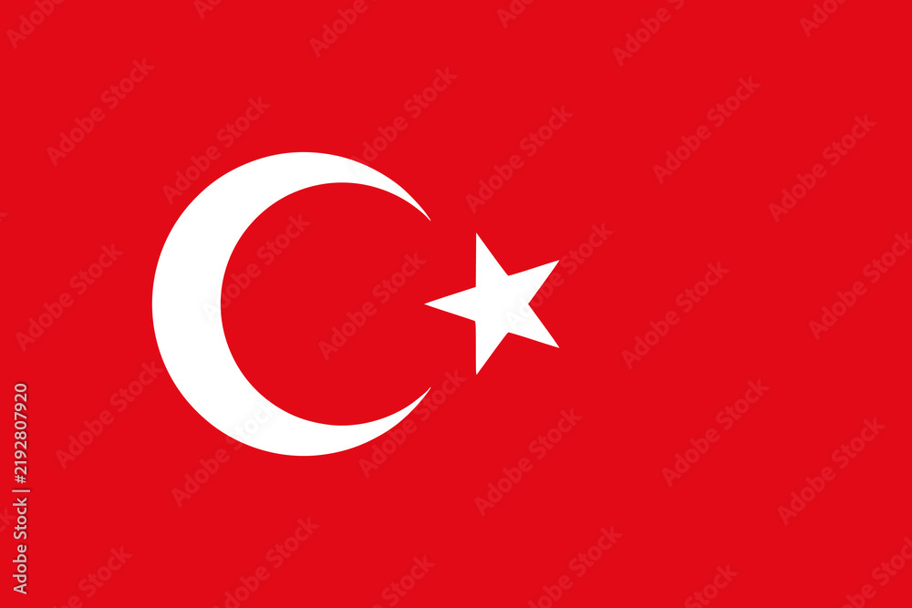 Obraz premium Turkey standard flag. Turkey flag vector. Turkey flag on white background