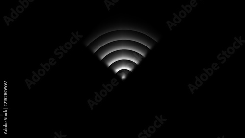 Dark Abstract Wi- Fi Signal Waves with Light Glow wifi concentric