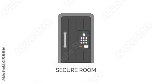 A secure door with an electronic keypad lock for restricted access.