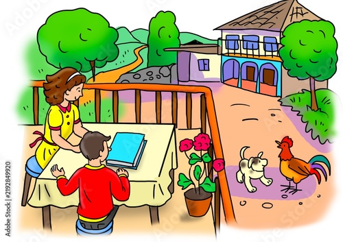 children playing in the garden
