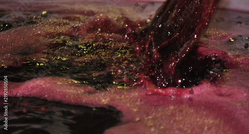 Cuadro en lienzo juice becoming red wine after maceration process in stainless steel vats and pum