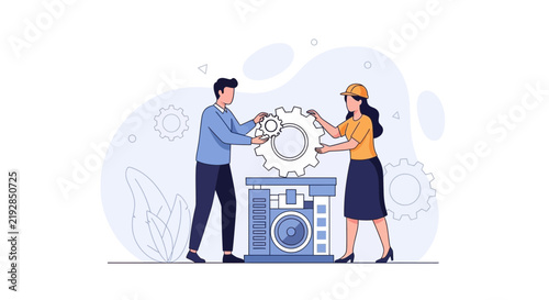 Teamwork and Collaboration in Engineering: Men and Women Assemble Gears for Project Success