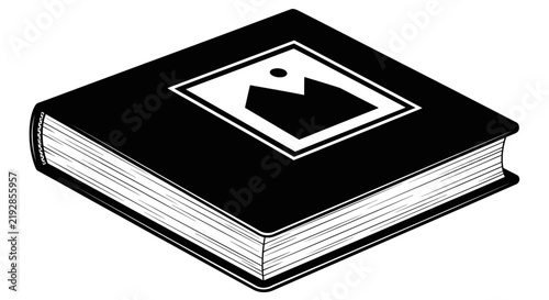 Photo Album or Book Icon with Image Symbol