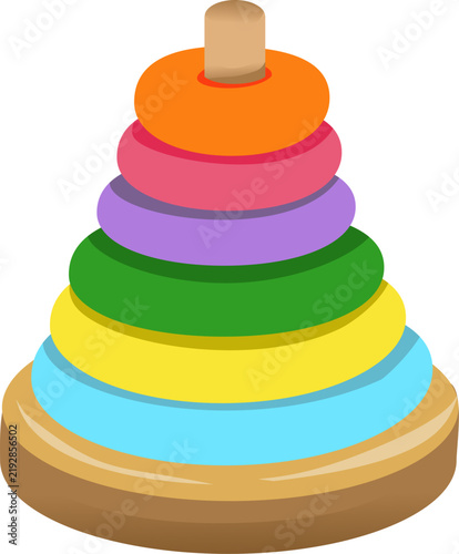 toy pyramid isolated on white