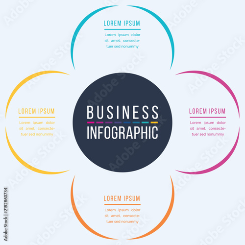 Business Infographic Template with Four Sections