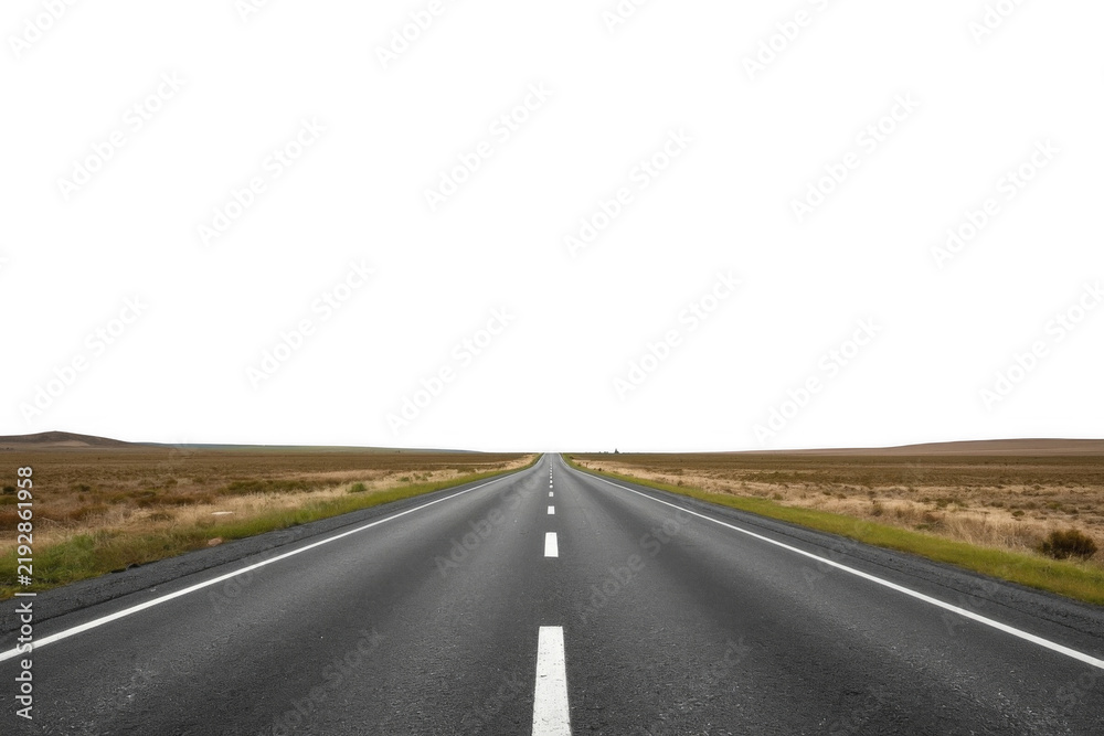 Fototapeta premium Empty Asphalt Highway Extending to the Horizon