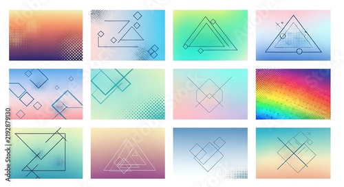 Abstract geometric background collection with colorful gradients