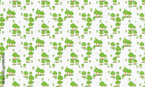 фотографія Seamless pattern featuring stylized green trees on a white background