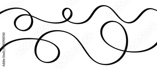 Thin-line wavy abstract vector background featuring a seamless curved wave pattern with elegant hand-drawn flowing lines isolated on a clean white background