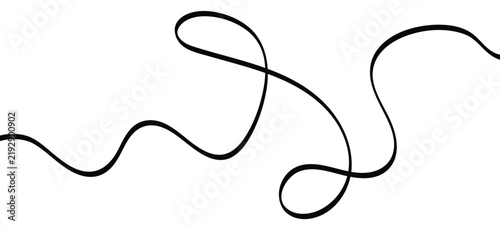 Minimalist thin line abstract wavy background featuring a continuous flowing curve pattern isolated on a white backdrop for modern graphic design projects