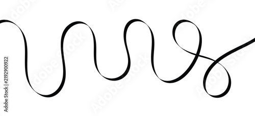 Minimalist abstract black thin line wavy pattern on a white background, elegant fluid curve flowing design element for modern graphic creative project backdrop