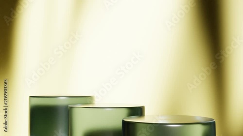3d rendering animation of elegant display podium with soft shadow and studio lighting