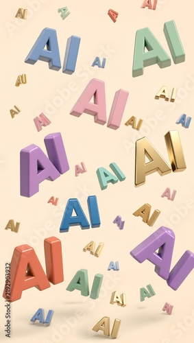AI words on cream background