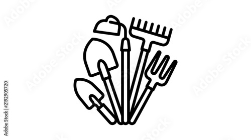 Plakat Gardening Tools Icon Set Vector Illustration.