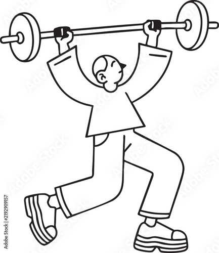 man lifting weights