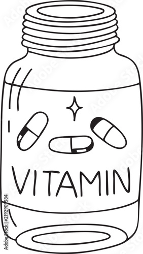 Vitamin tablets bottle