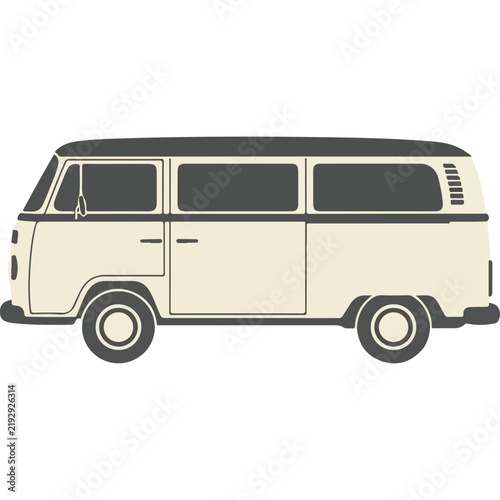 Camper Van Vintage Vector Illustration for Travel