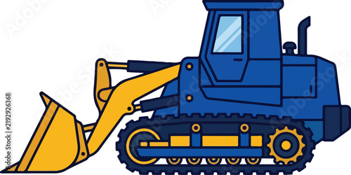 Bulldozer Heavy Loader Vector Illustration