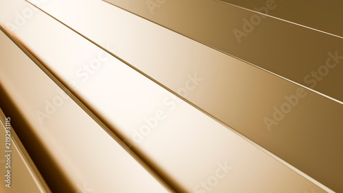 Shiny gold rectangular metal panels with linear abstract pattern