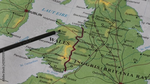 Map of Wales, part of the United Kingdom.