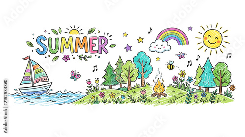 Colorful summer scene