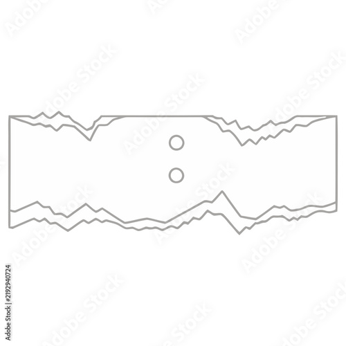 Torn paper edge with two circles