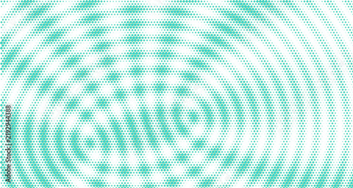 Abstract teal and black wavy ripple pattern with a halftone dot texture creating a fluid optical illusion effect on a dark background