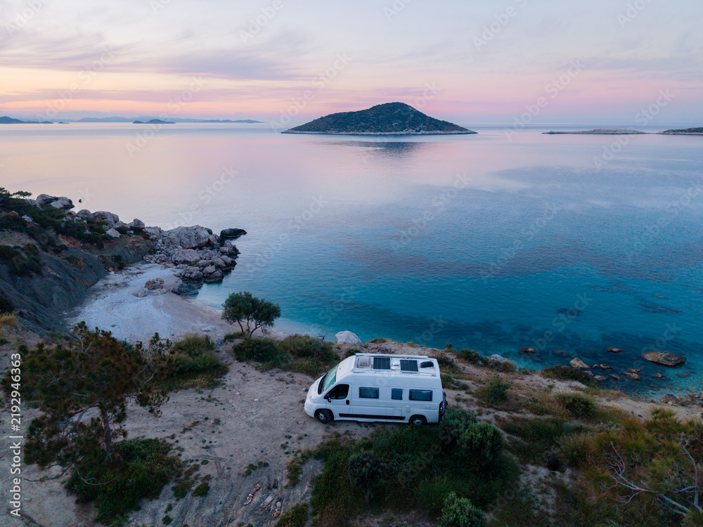 Obraz premium Stunning sunset view at Gerenlik Beach in Kas, Antalya, Turkey