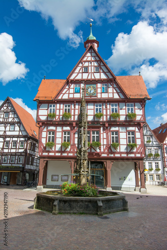 Rathaus. Historic town hall in Bad Urach, Germany