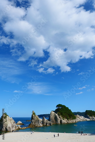 三陸復興国立公園の名所、浄土ヶ浜。宮古、岩手、日本。10月上旬。