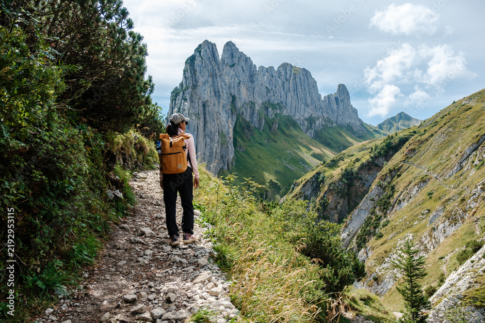 Naklejka premium Breathtaking views along the Saxer Lucke hike in Appenzell, Switzerland