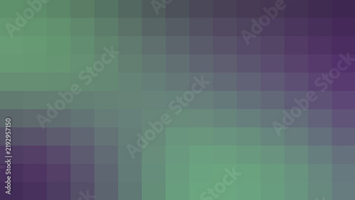 Abstract digital pixelated background in calm green and purple tones featuring a modern minimalist grid texture for creative web design and technological projects