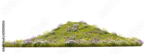 Panel kuchenny z motywem Isolate nature flowery mound fields transparent backgrounds 3d illustrations png file