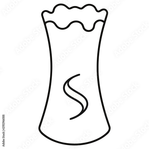 Outline of a vase with a decorative swirl