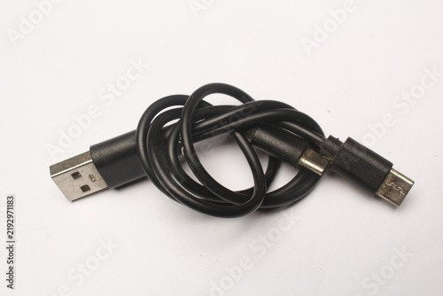 Fotografie USB Cable Isolated on White Background