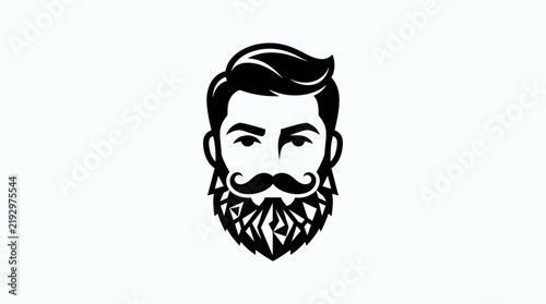 Bearded gentleman portrait with geometric facial hair.