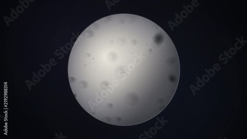 Lunar Landscape Full Moon with Craters in Dark Cosmic Space  SciFi Art.