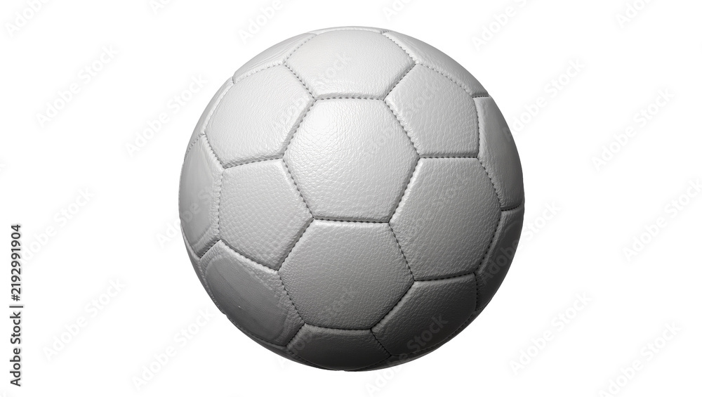 Fototapeta premium Classic white soccer ball with hexagonal panels, isolated on transparent background