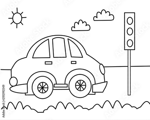 car drawing coloring page for kids activity fun for kids printable page