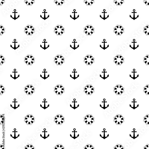 Nautical Anchor Lifesaver Seamless Pattern