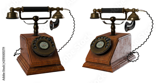 Bild auf Leinwand Old Rusty Telephone isolated on white